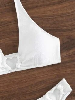 Textured Bikini Set Heart-Ring Halter Wireless Bra & Bikini Bottom 2 Piece Swimsuit -Shein Clothing Store 1678770269b242452d9487e287ae8a7ab0f399d374 thumbnail 405x552