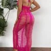 BOUDOIRCORE Open Stitch Halter Cover Up Dress