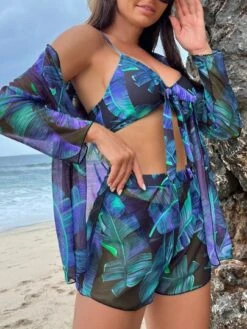 Tropical Print Knot Front Bikini Swimsuit With Kimono -Shein Clothing Store 1679110864a8418ef670d8d1eda6fc84af11dcc328 thumbnail 405x552