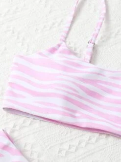 Zebra Stripe Bikini Set Wireless Bra Top & High Cut Bikini Bottom 2 Piece Swimsuit -Shein Clothing Store 16792762941c3b659adf16a71e241dc392d5973d76 thumbnail 405x552