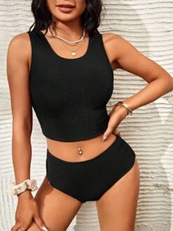 Plain High Waisted Bikini Swimsuit -Shein Clothing Store 16792780559d4c918befe063455ffe93959840d2d6 thumbnail 405x552