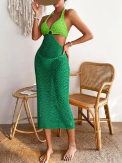 Two Tone Ring Linked Cut Out Tie Backless Cover Up Dress Without Panty -Shein Clothing Store 16792891688912d3dabbda95ca4b07ff9e3bf5bae5 thumbnail 405x552