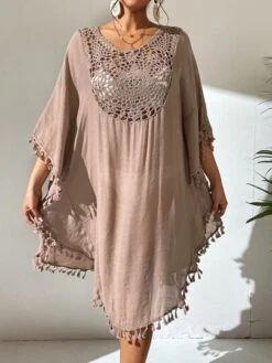 Contrast Crochet Tassel Trim Cover Up Dress -Shein Clothing Store 167929903975d709a220c92db8cf54ce855e6cff82 thumbnail 405x552