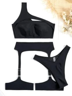 BOUDOIRCORE Solid Bikini Set Cut Out One Shoulder Top & Bikini Bottom & Leg Garter 3 Piece Swimsuit -Shein Clothing Store 16793757681c87fc3c8bc18ca906fa8f28d995dacd thumbnail 405x552