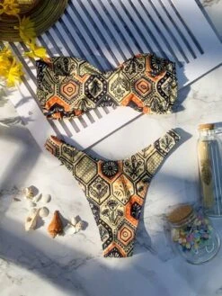 Geo Print Ring Linked Bandeau Bikini Swimsuit -Shein Clothing Store 1679551455fb1191e99bf13d2ca0f1faf586638130 thumbnail 405x552