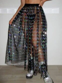 Contrast Sequin Mesh Cover Up Skirt -Shein Clothing Store 16798922591dfb9b37c49323828ecb245f3d0839f3 thumbnail 405x552
