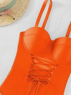 BOUDOIRCORE Lace Up Front Underwire One Piece Swimsuit -Shein Clothing Store 168022639210c8a1d480d6e43148167ed3b5084314 thumbnail 405x552