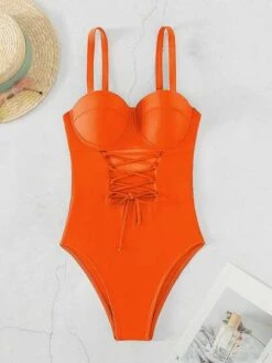 BOUDOIRCORE Lace Up Front Underwire One Piece Swimsuit -Shein Clothing Store 16802263976fdc365fb0e359a55e0b0fbc21ebca9f thumbnail 405x552