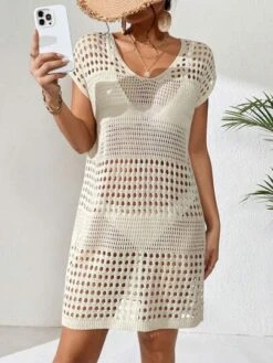 Hollow Out Batwing Sleeve Cover Up Dress Without Bikini -Shein Clothing Store 1680752965f8d1679c2b8c7510bad3c44bfa927eb3 thumbnail 405x552