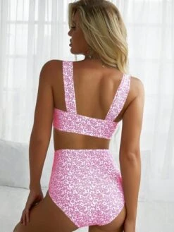 Ditsy Floral High Waisted Bikini Swimsuit