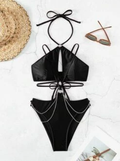 BOUDOIRCORE Ring Linked Chain Decor Halter Bikini Swimsuit -Shein Clothing Store 16808523032f508f5295b7b1c5bf2c1902221dfd9f thumbnail 405x552
