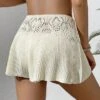 SHEIN Drawstring Front Hollow Out Cover Up Shorts