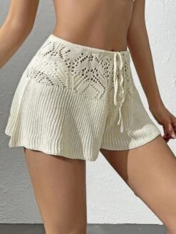 SHEIN Drawstring Front Hollow Out Cover Up Shorts -Shein Clothing Store 16810911940d0022269a96876d184ce079479fa22e thumbnail 405x552