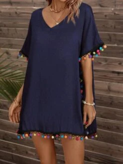 Pom Pom Batwing Sleeve Cover Up -Shein Clothing Store 16812210078b3b81f3aa4ed23cafe02affdfae2a5e thumbnail 405x552