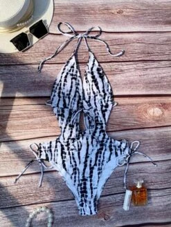 Tie Dye Print Cut Out Tie Side Halter Neck Backless One Piece Swimsuit -Shein Clothing Store 1681718297ca2717d920707a5be264cf25f168d1c7 thumbnail 405x552
