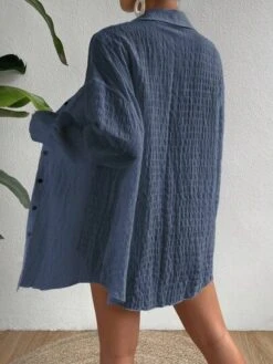 Drop Shoulder Button Front Shirt