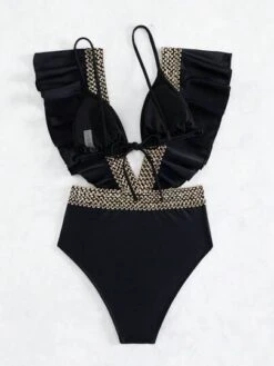 Ruffle Trim Plunging One Piece Swimsuit -Shein Clothing Store 16820412086cb6179ce9b1c7b0b2e45058b2ec5d33 thumbnail 405x552