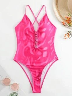 Allover Print Criss Cross Plunging One Piece Swimsuit -Shein Clothing Store 16820714701f6d99523e7e8d303495b8831c512cbc thumbnail 405x552