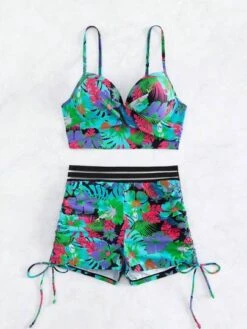 Tropical Print Push Up Shorts Bikini Swimsuit -Shein Clothing Store 1682302738c8920dd31275d3dda3e64cb2e6d15bfa thumbnail 405x552