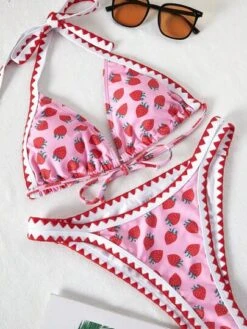 Bikinx Strawberry Print Halter Triangle Bikini Swimsuit -Shein Clothing Store 16823175582f71cb84ec143a969ba4942fa76f9324 thumbnail 405x552