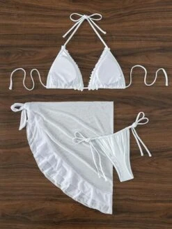 Frill Trim Halter Triangle Bikini Swimsuit With Beach Skirt -Shein Clothing Store 1682386324dcb22034fb1b11b685ebdfe1c91ac7fc thumbnail 405x552