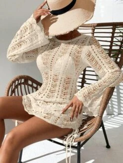 Hollow Out Drawstring Side Cover Up Dress Without Bikini Set -Shein Clothing Store 16824171846a0f131537e52c8f60b7683ef0be3e8b thumbnail 405x552