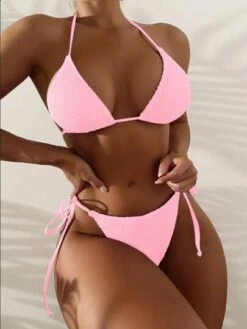 Halter Triangle Tie Side Bikini Swimsuit