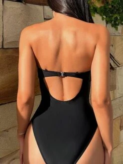 Contrast Mesh Underwire One Piece Swimsuit
