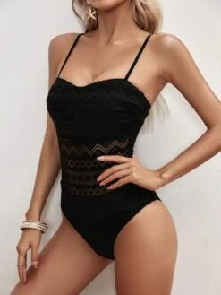 Contrast Lace One Piece Swimsuit -Shein Clothing Store 168256672753b2d45e809d7979581a1dff6b111e27 thumbnail 405x552
