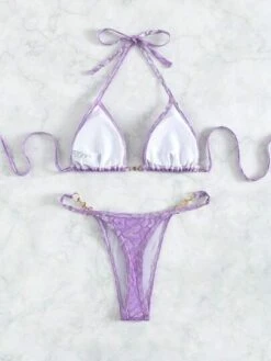 Leopard Print Velvet Faux Pearl Decor Triangle Bikini Swimsuit -Shein Clothing Store 16825822913a802250a5be79cd675fe7ae05eb2ea8 thumbnail 405x552