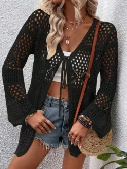 SHEIN LUNE Hollow Out Tie Front Kimono -Shein Clothing Store 1682991967aee88bc577d814d874a7bd2ef4a14706 thumbnail 405x552