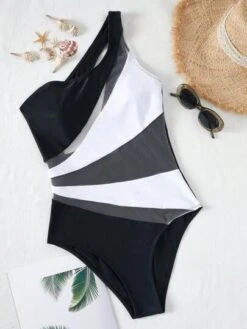 Bikinx Color Block Cut Out One Shoulder One Piece Swimsuit -Shein Clothing Store 16830780759de4449f0d434e5663372f0ba48ad2b5 thumbnail 405x552