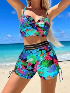 Tropical Print Push Up Shorts Bikini Swimsuit -Shein Clothing Store 16831784925e9d160242312d3b7d67c7e99b727f0a thumbnail 405x552