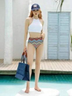 Chevron High Waisted Bikini Swimsuit -Shein Clothing Store 1683186816a452f45af0f4355d784887abb80d30c4 thumbnail 405x552