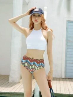 Chevron High Waisted Bikini Swimsuit -Shein Clothing Store 1683186820020e370853209df56b6e2e2d1c0363a9 thumbnail 405x552