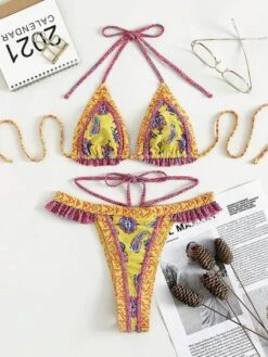 Geometric & Paisley Print Bikini Set Frill Trim Triangle Bra Top & Thong 2 Piece Bathing Suit -Shein Clothing Store 16831941409e657e920d74368be54eb58c3f76b393 thumbnail 405x552
