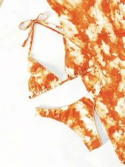 Tie Dye Halter Triangle Bikini Swimsuit With Cover Up -Shein Clothing Store 1683789949feac17f4ad61e95b7e0fd833d57ac1e9 thumbnail 405x552