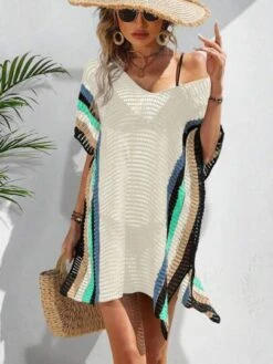 Striped Pattern Batwing Sleeve Cover Up Dress Without Bikini -Shein Clothing Store 1683876948cf5ebeacbc3f8a130bec3bcd585dcea7 thumbnail 405x552