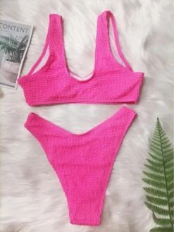 Smocked High Cut Bikini Swimsuit -Shein Clothing Store 1683907122b8316bd6f31bdf4bfeec4fc3b0cfb2c1 thumbnail 405x552