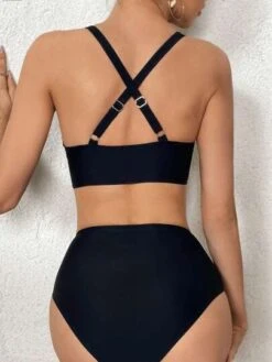 SHEIN DD+ Colorblock High Waisted Bikini Swimsuit