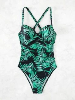 Tropical Print Criss Cross Push Up One Piece Swimsuit -Shein Clothing Store 16841441215fa739eb86977a2cad9c42f48d74922d thumbnail 405x552