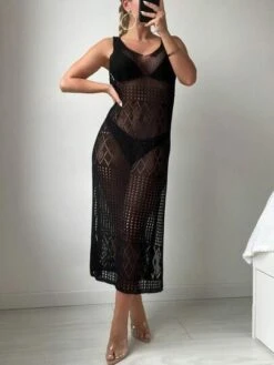 Hollow Out Split Thigh Cover Up Dress Without Bikini Set -Shein Clothing Store 1684490024d1a547bfff2d8a555096aa1a05006c1c thumbnail 405x552