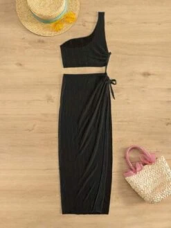 Cut Out Knot Side One Shoulder Slit Thigh Cover Up Dress Without Bikini -Shein Clothing Store 1684719319df08fcaf896c3e0524fbd7c5c7d05d49 thumbnail 405x552