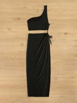 Cut Out Knot Side One Shoulder Slit Thigh Cover Up Dress Without Bikini -Shein Clothing Store 168471932548e99e24c975cd6c9a19acaa6df842f1 thumbnail 405x552