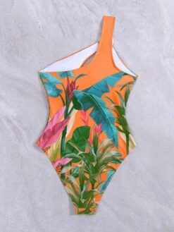 Tropical Print Ring Linked One Shoulder One Piece Swimsuit -Shein Clothing Store 1684750378f938a741115a201e7ef8f195e5ff2c49 thumbnail 405x552