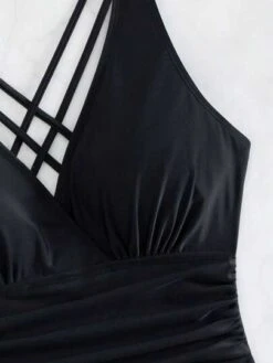 Criss Cross Ruched Ruffle Hem One Piece Swimsuit -Shein Clothing Store 1685005329781c5e41bd405d9f6b1b263c291b879e thumbnail 405x552