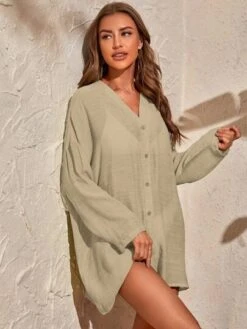 SHEIN Solid Button Front Drop Shoulder Kimono -Shein Clothing Store 1685069137a75cd9fdb50fd32aa4eb11b54365f638 thumbnail 405x552