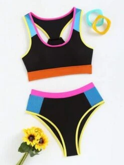 Colorblock Contrast Binding High Waisted Bikini Swimsuit -Shein Clothing Store 1685349043bf4dc0f4c363faba8f2ef6e46fcf3cde thumbnail 405x552