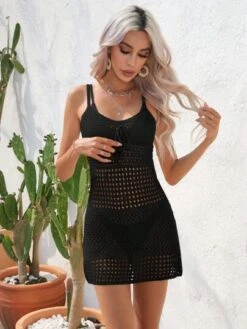 BOUDOIRCORE Hollow Out Knitted Cover Up Dress -Shein Clothing Store 16856020346617b9a5d5e276b4f9bad23e5f6b763b thumbnail 405x552