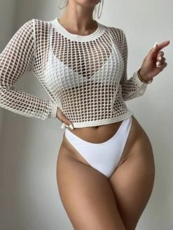 Hollow Out Cover Up Top Without Bikini -Shein Clothing Store 1685608470aed736850136e2c50a2325196d829c72 thumbnail 405x552